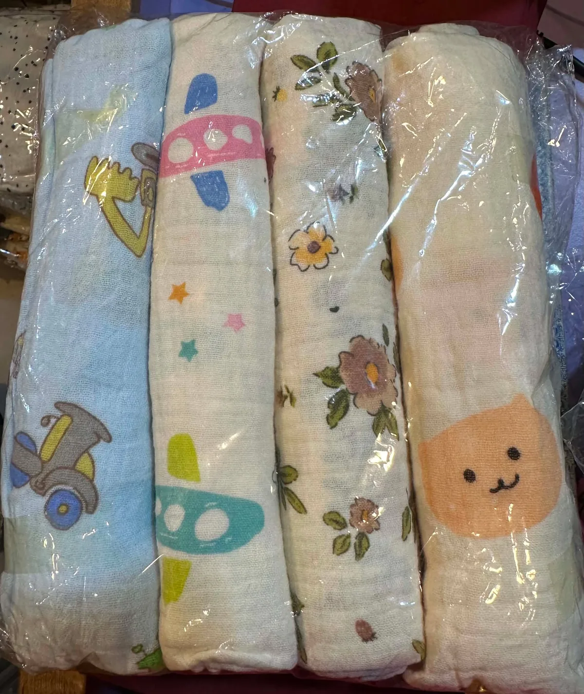 muslin 4 pc swaddle